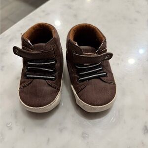 Brown Kids Shoes with Velcro Strap